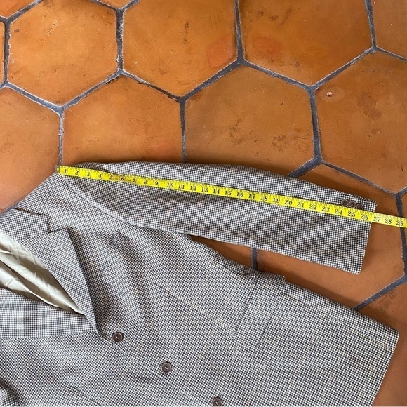 Brooks Brothers Blazer Men 42L Beige Houndstooth Wool Three Button Sport Coat - Picture 9 of 9